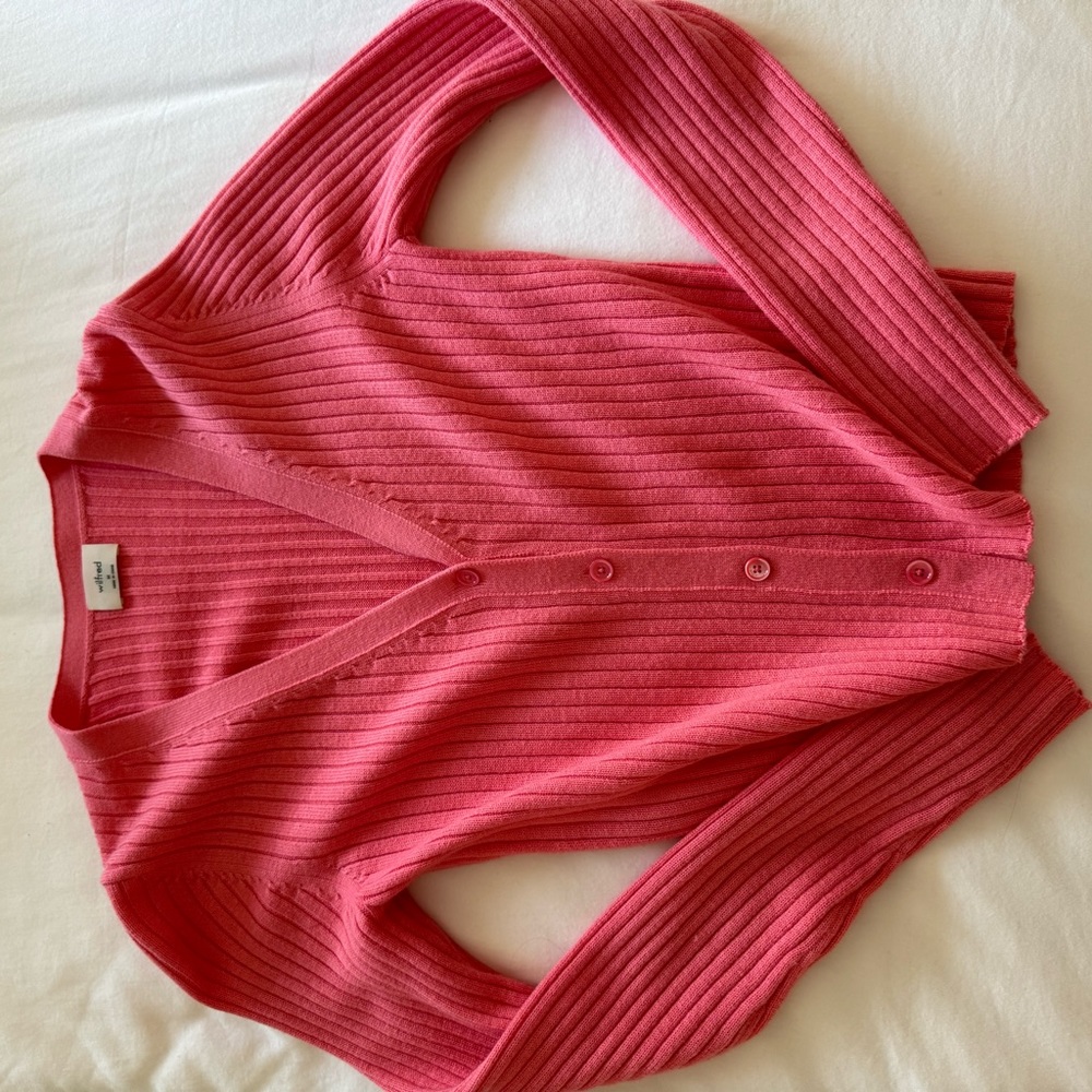 Aritzia Wilfred coral cardigan